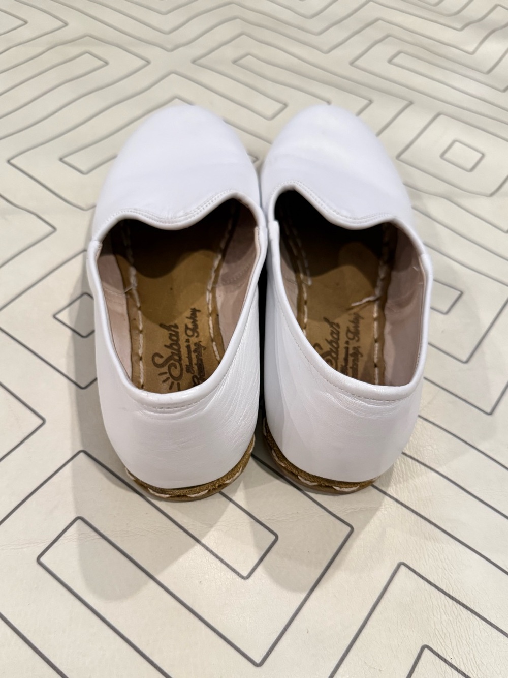 Sabah White Slip-On Leather Flats - Picture 7 of 11